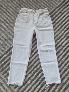 Madewell White Straight-Leg High-Rise MomJean